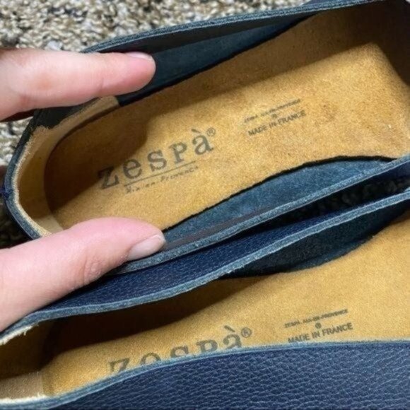 Zespa Leather Blue & White Flats Womens Size 39 - Picture 2 of 4